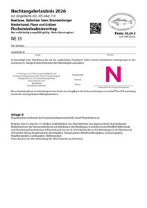 Bild von D33 - Digitale Nachtangelerlaubnis Beetzsee, Behnitzer Seen und Brandenburger Niederhavel